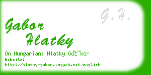 gabor hlatky business card